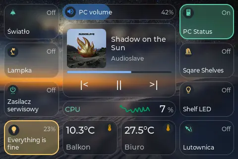 TouchDeck Glass animations with glossy highlights and rising cards
