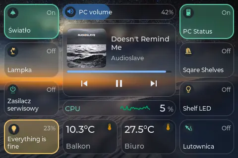 TouchDeck Heavy animations with bending tiles and aurora colours